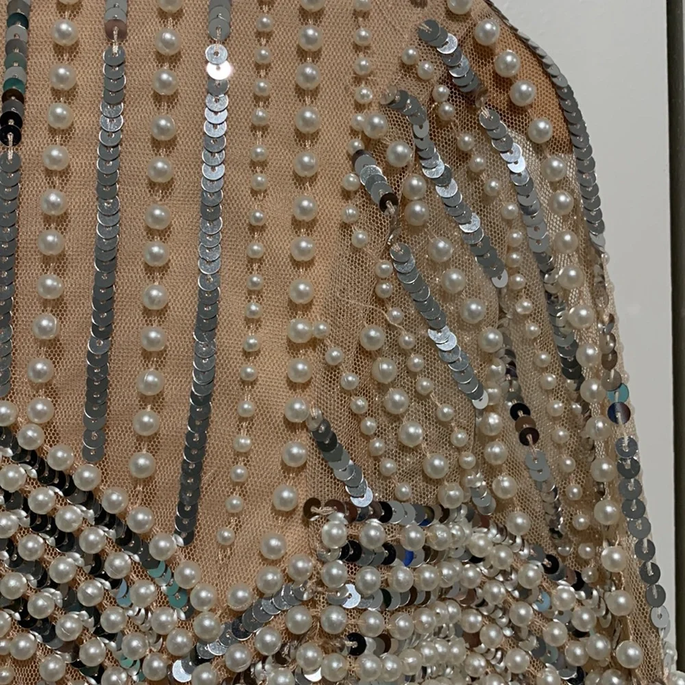 Starlet Beaded Long Sleeve Mini Dress - Picture 2 of 6